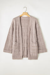 Delicacy Textured Knit Open Front Chic Cardigan with Pockets Cardigans JT's Designer Fashion