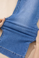 Sky Blue Cropped High Rise Wide Leg Jeans Jeans JT's Designer Fashion