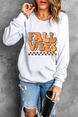 Beige FALL VIBES Graphic Drop Shoulder Sweatshirt Graphic Sweatshirts JT's Designer Fashion