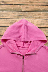 Bonbon Fleece Lined Half Zipper Kangaroo Pockets Loose Hoodie Sweatshirts & Hoodies JT's Designer Fashion