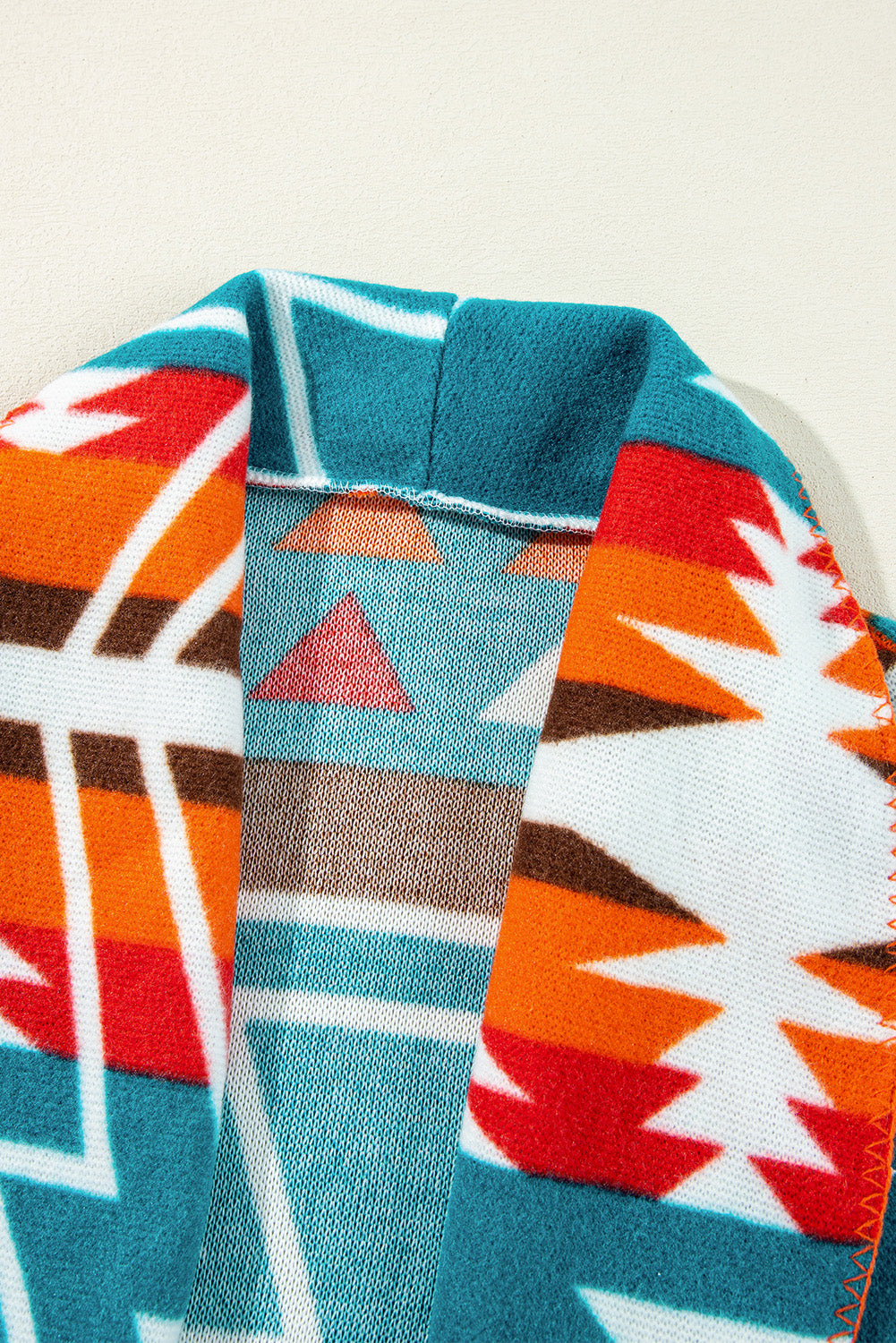 Sky Blue Aztec Printed Lapel Bell Sleeve Jacket Jackets JT's Designer Fashion