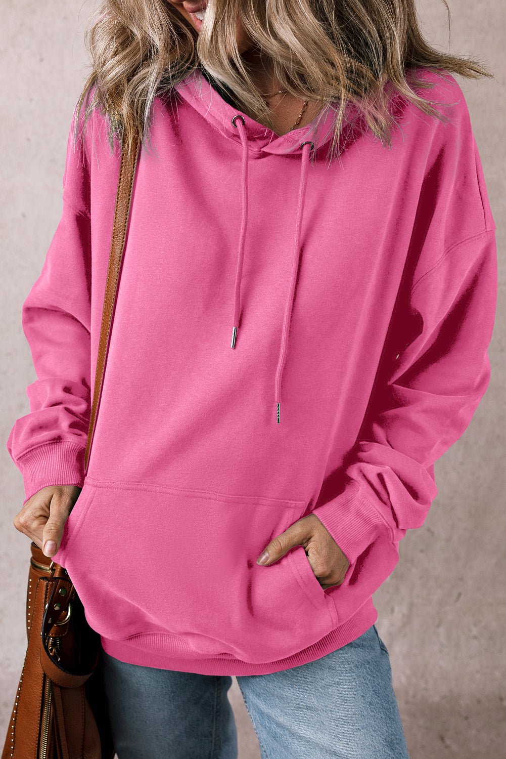 Bonbon Fleece Lined Kangaroo Pocket Drawstring Chunky Hoodie Sweatshirts & Hoodies JT's Designer Fashion
