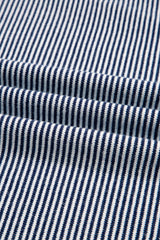 Blue Stripe Color Block Patchwork Dolman Oversize Tunic Sweater Sweaters JT's Designer Fashion