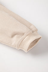 Smoke Gray Ribbed Corduroy Oversized Sweatshirt Sweatshirts & Hoodies JT's Designer Fashion