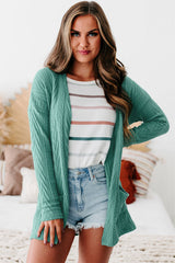 Canton Solid Textured Open Front Cardigan with Pocket Cardigans JT's Designer Fashion