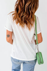 Letter Graphic Round Neck Short Sleeve T-Shirt T-Shirts JT's Designer Fashion