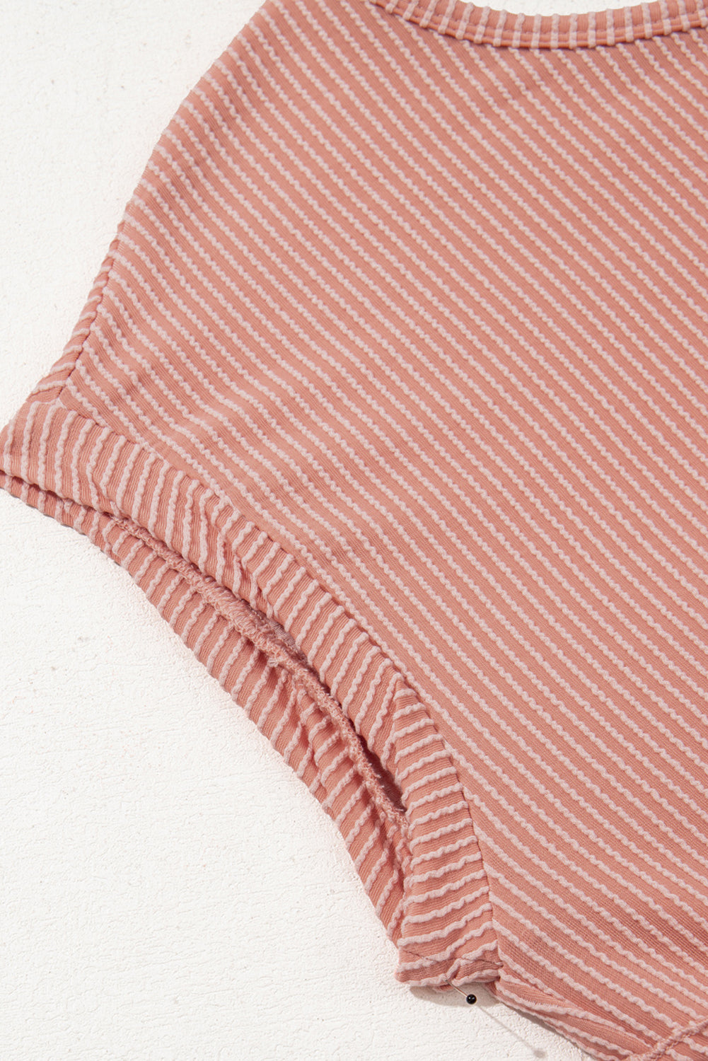 Dusty Pink Corded Knit Textured Patched Pocket Frilled Swing Mini Dress with Pockets Mini Dresses JT's Designer Fashion
