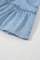Myosotis Bubble Hem Denim Mini Skirt Skirts & Petticoat JT's Designer Fashion