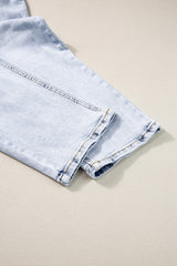 Beau Blue Acid Wash Straight Jeans Jeans JT's Designer Fashion