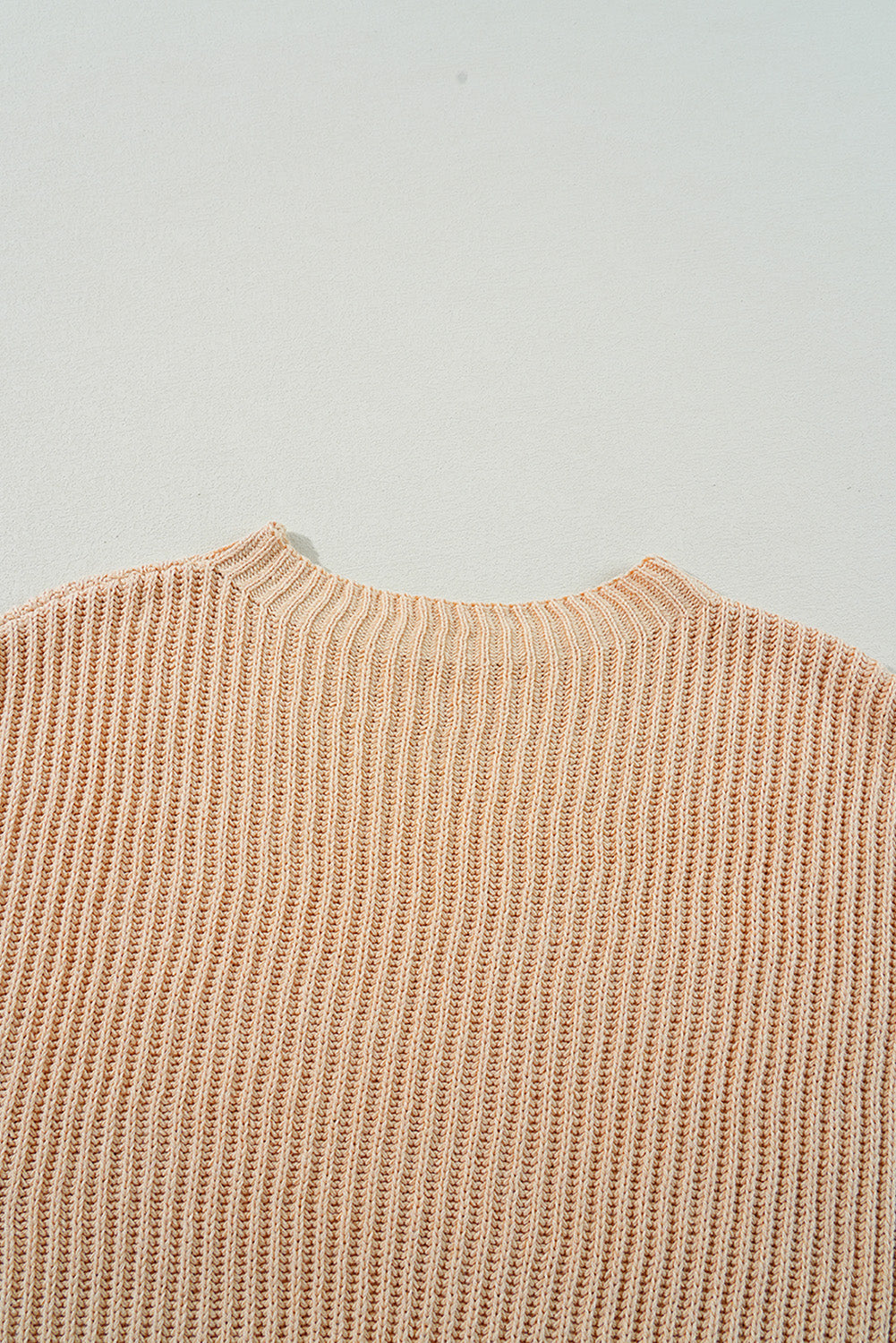 Apricot Cable Knit Drop Shoulder Side Slits Loose Sweater Sweaters JT's Designer Fashion