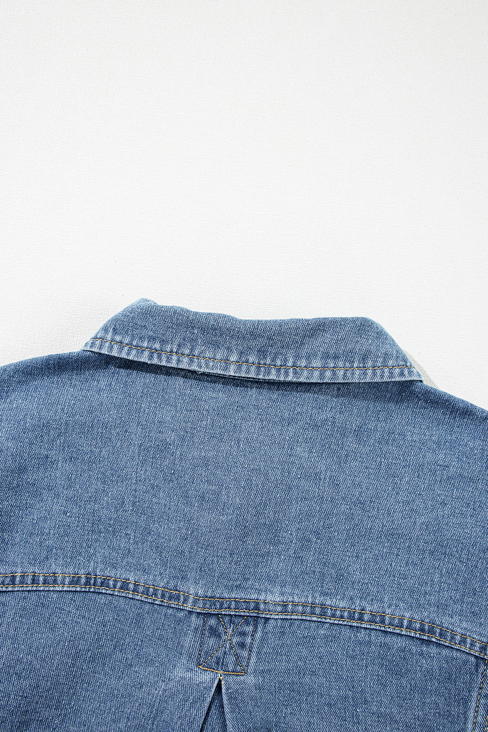 Light Blue Washed Oversize Pocketed Denim Jacket Denim Jackets JT's Designer Fashion
