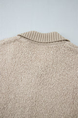 Jet Stream Collared Drop Shoulder Button Up Cardigan with Pocket Cardigans JT's Designer Fashion