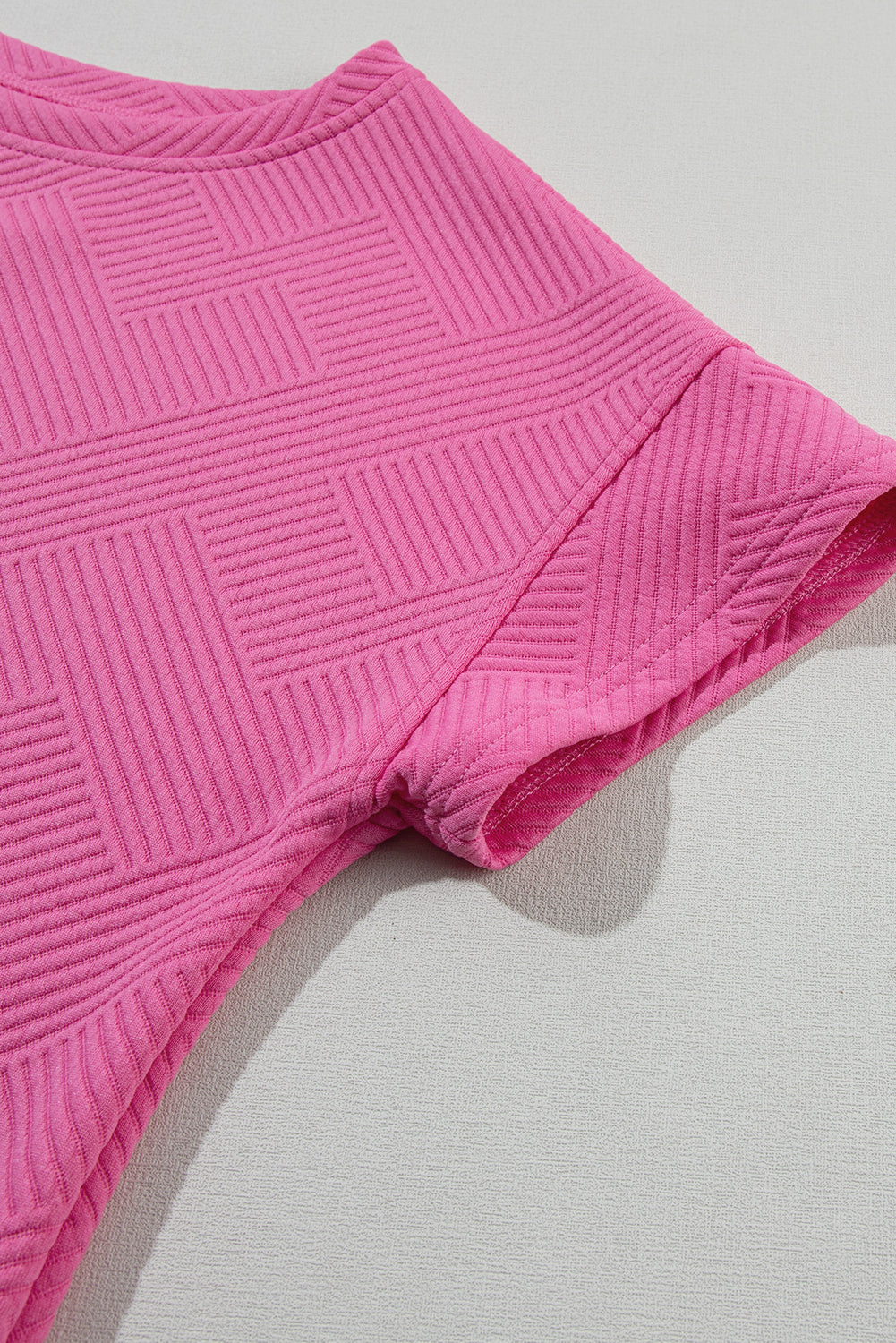 Strawberry Pink 2pcs Solid Textured Drawstring Shorts Set Short Sets JT's Designer Fashion