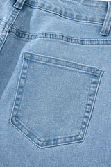 Myosotis Acid Washed High Rise Cropped Wide Leg Jeans Jeans JT's Designer Fashion