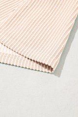 Parchment Corded Knit Crew Neck Puff Sleeve Shift Mini Dress T Shirt Dresses JT's Designer Fashion