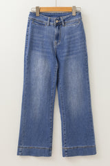Ashleigh Blue Mineral Wash High Waist Bell Bottom Crop Jeans Jeans JT's Designer Fashion