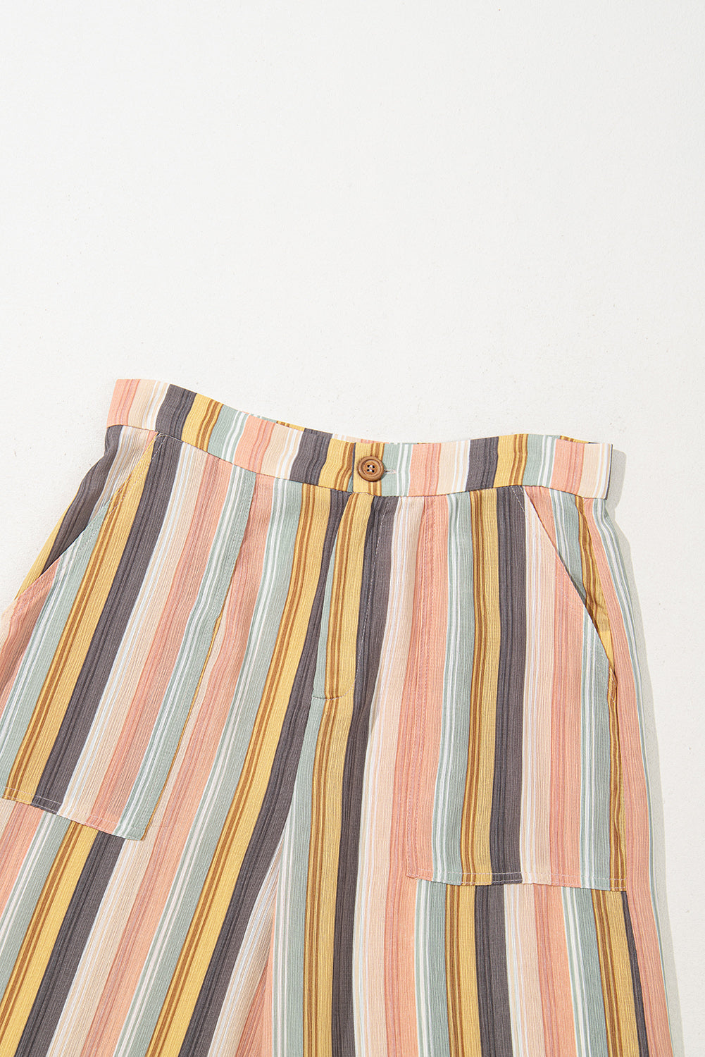 Multicolour Vertical Striped Smocked Cami Top Wide Leg Pants Set Pant Sets JT's Designer Fashion