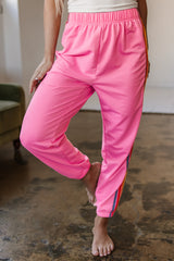 Pink Counting Rainbows High Waist Sweatpants Pants & Culotte JT's Designer Fashion