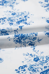Sky Blue Boho Floral High Waist Ruffle Split Maxi Skirt Skirts & Petticoat JT's Designer Fashion