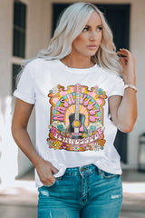 White NASHIVILLE Guitar Graphic Country Music T Shirt Graphic Tees JT's Designer Fashion