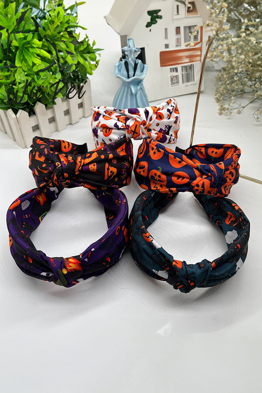 Carrot Halloween Pattern Print Knotted Headband Headwear JT's Designer Fashion