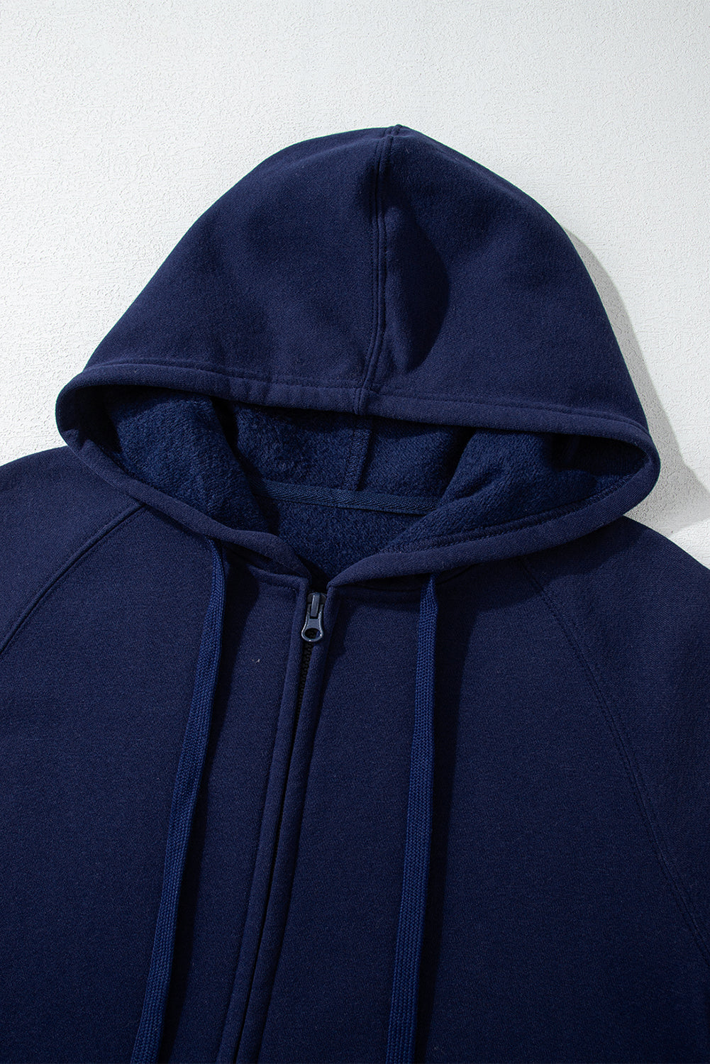 Navy Blue Solid Color Fleece Lined Zip up Hoodie Sweatshirts & Hoodies JT's Designer Fashion