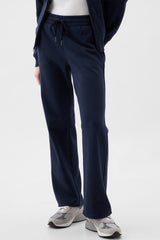 Navy Blue Solid Color Fleece Lined Drawstring Waist Casual Pants Pants & Culotte JT's Designer Fashion