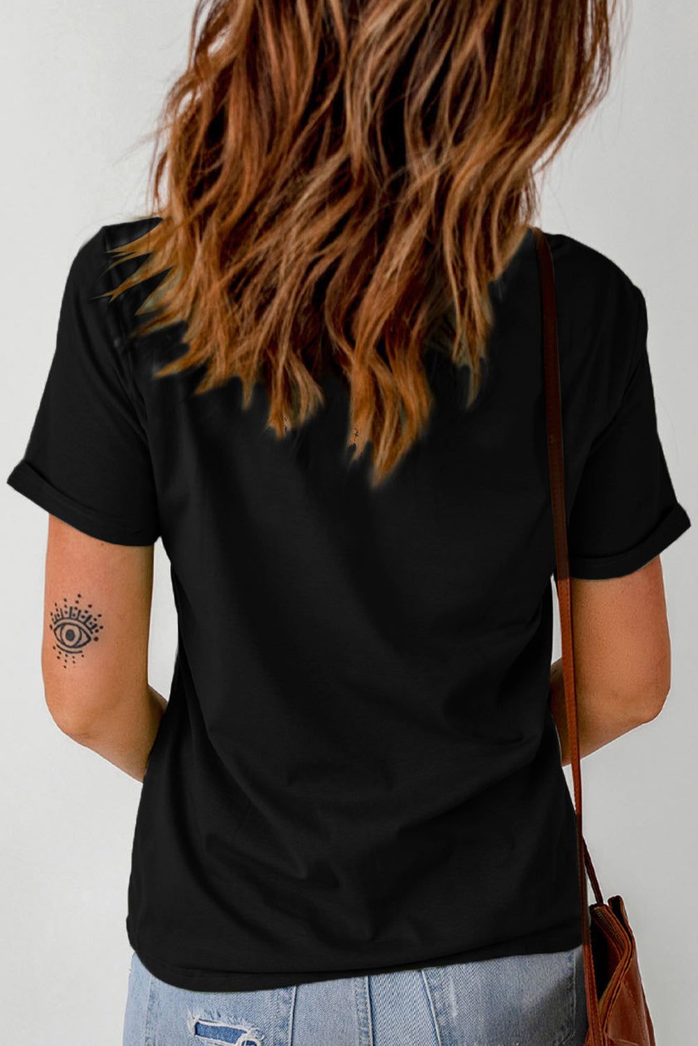 Black Thankful Grateful Blessed Leopard Print Crewneck T Shirt Graphic Tees JT's Designer Fashion