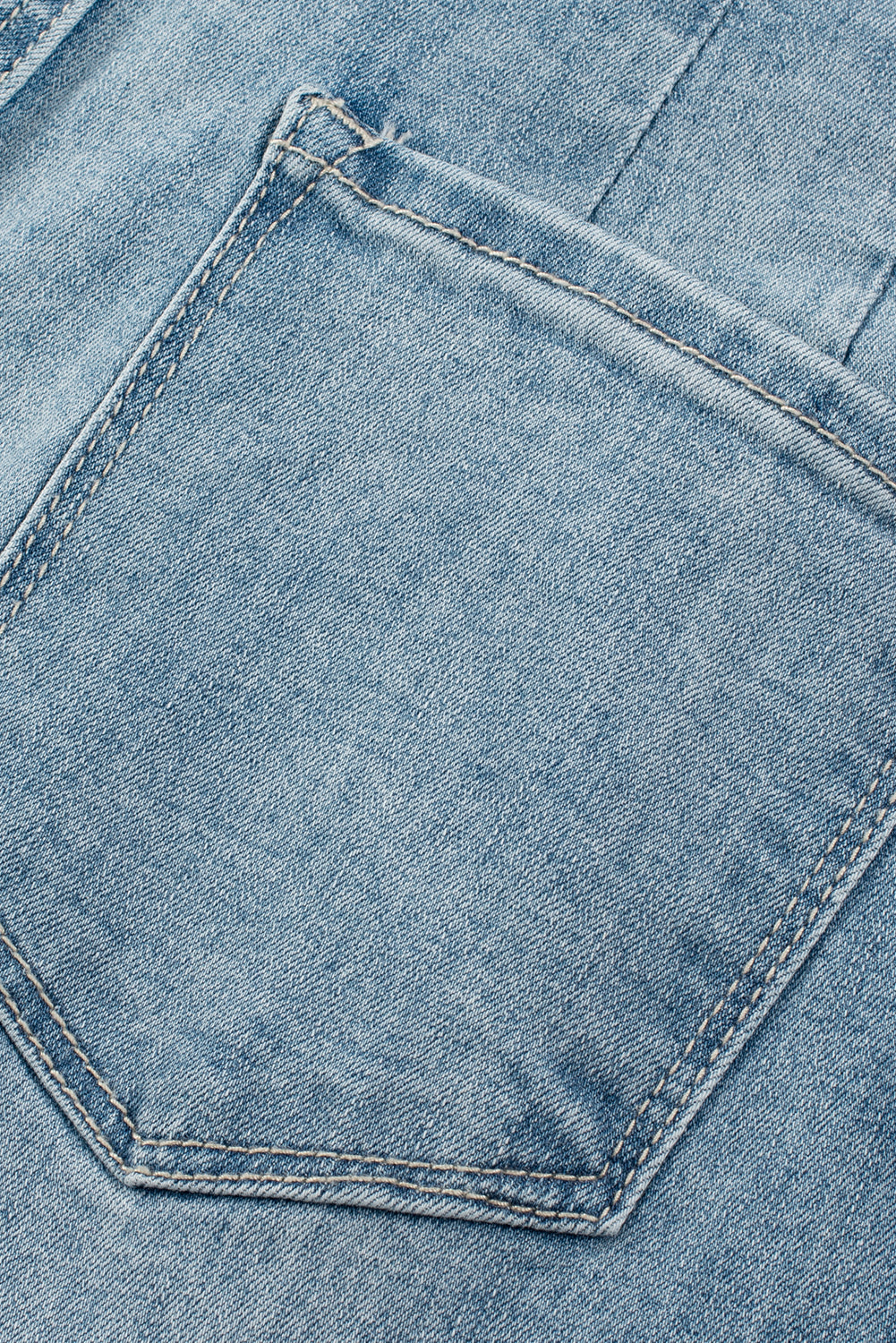 Dusk Blue Multi Buttons Medium Wash Straight Loose Leg Jeans Jeans JT's Designer Fashion