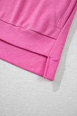 Bonbon Solid O Neck High Low Hem Pullover Sweatshirt Sweatshirts & Hoodies JT's Designer Fashion