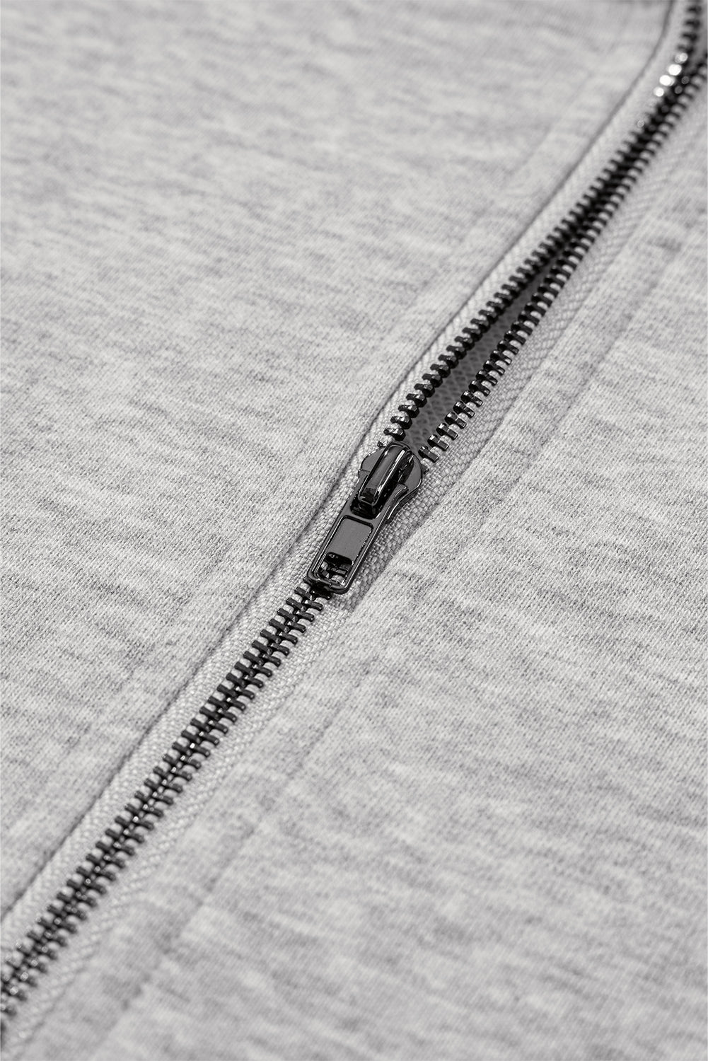 Light Grey Solid Kangaroo Pocket Half Zipper Oversized Hoodie Sweatshirts & Hoodies JT's Designer Fashion