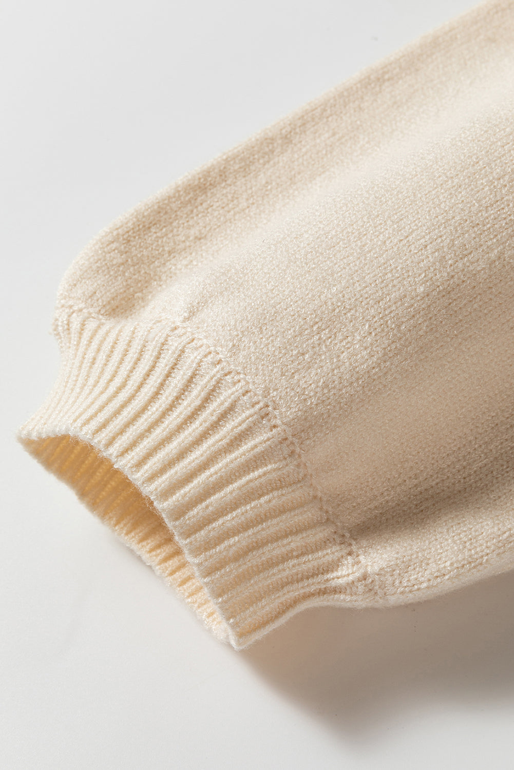 Apricot Pleated Sleeve Hollow Detail Button Sweater Cardigan Cardigans JT's Designer Fashion