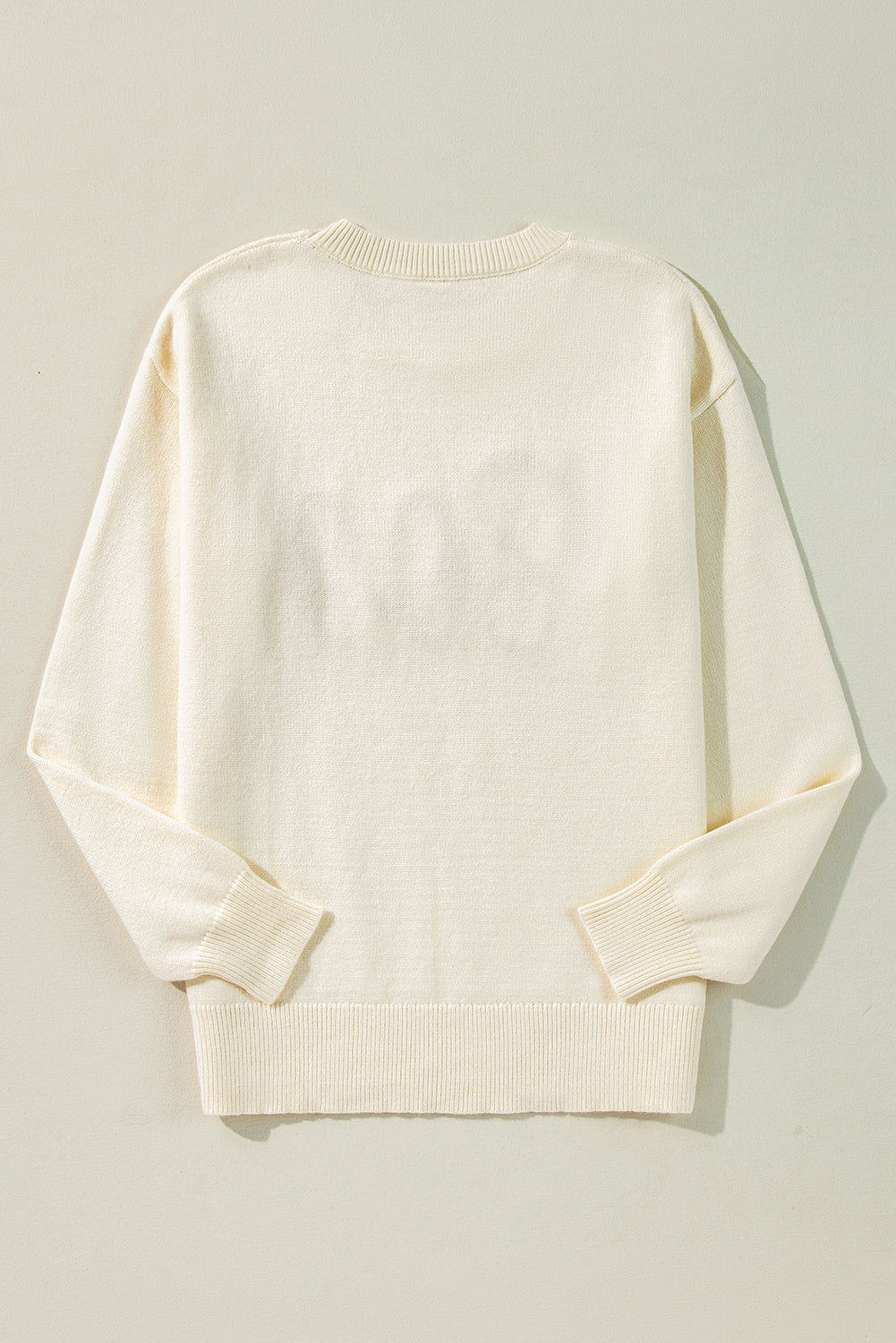 Apricot Boo Knitted Pattern Ribbed Edge Drop Shoulder Sweater Sweaters JT's Designer Fashion