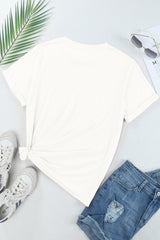 White Western Hat Boots Bow Knot Casual Graphic T Shirt Graphic Tees JT's Designer Fashion