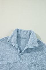 Myosotis Collared Zipper Drop Shoulder Fleece Sweatshirt Sweatshirts & Hoodies JT's Designer Fashion