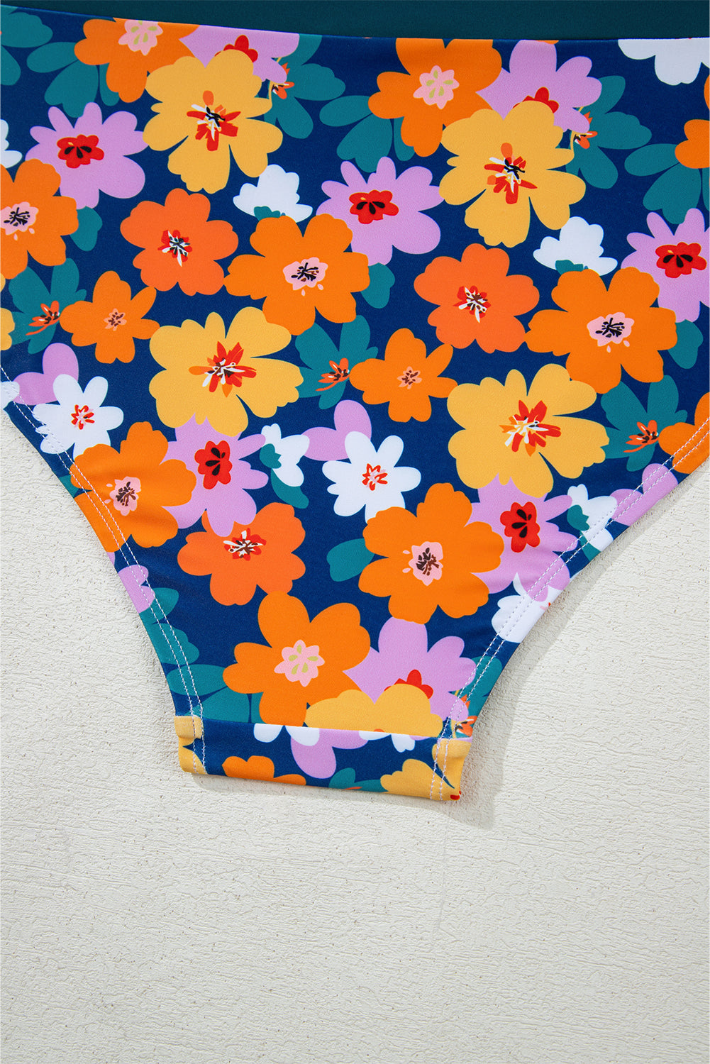 Green Floral Print Racerback Cutout High Waist 2pcs Bikini Bikinis JT's Designer Fashion
