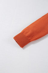 Orange Boo Knitted Pattern Ribbed Edge Drop Shoulder Sweater Sweaters JT's Designer Fashion