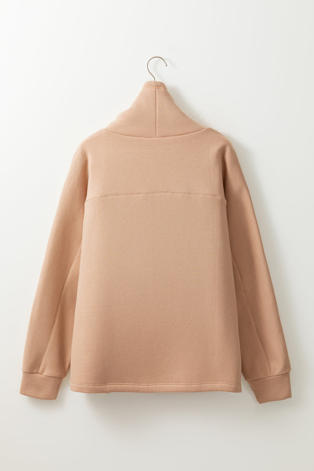Light French Beige Drawstring Turtleneck Dolman Sleeve Sweatshirt Sweatshirts & Hoodies JT's Designer Fashion