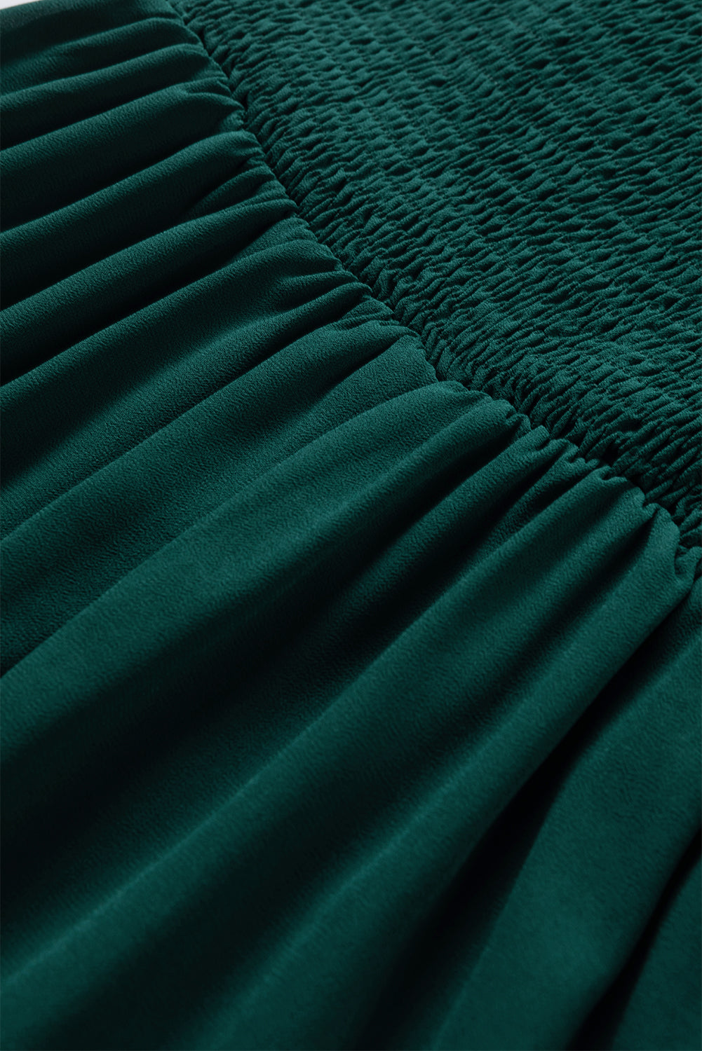Sea Green Shirred Open Back Sweetheart Neck Ruffled Midi Dress Midi Dresses JT's Designer Fashion