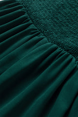 Sea Green Shirred Open Back Sweetheart Neck Ruffled Midi Dress Midi Dresses JT's Designer Fashion