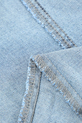 Sky Blue Distressed Bell Bottom Denim Pants Jeans JT's Designer Fashion