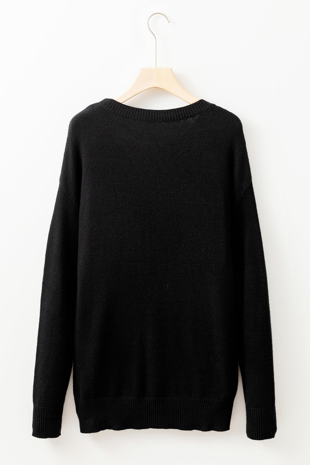Black Tinsel Merry and Bright Graphic Christmas Sweater Sweaters JT's Designer Fashion