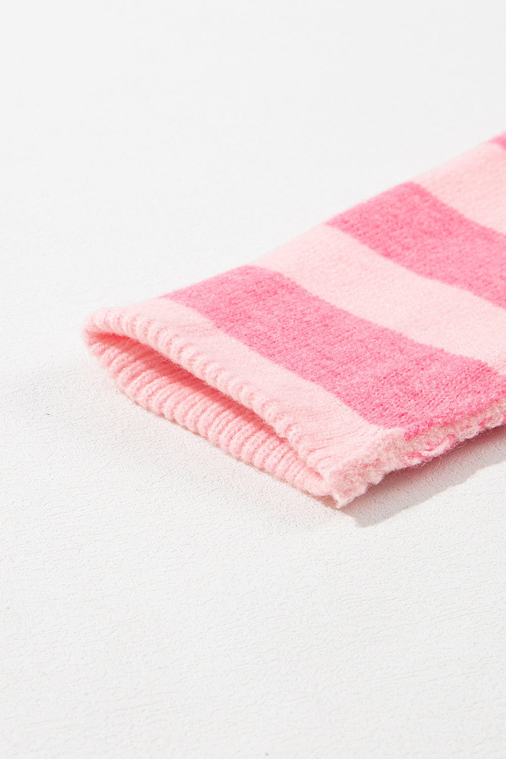 Pink Checkered Colorblock Striped High Low Loose Sweater Sweaters JT's Designer Fashion