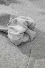 Light Grey Fleece Lined Half Zipper Kangaroo Pockets Loose Hoodie Sweatshirts & Hoodies JT's Designer Fashion