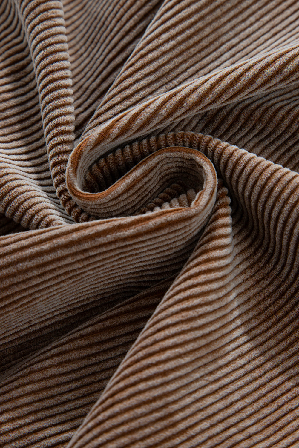 Chestnut Half Zipper Kangaroo Pocket Drawstring Corduroy Hoodie Sweatshirts & Hoodies JT's Designer Fashion