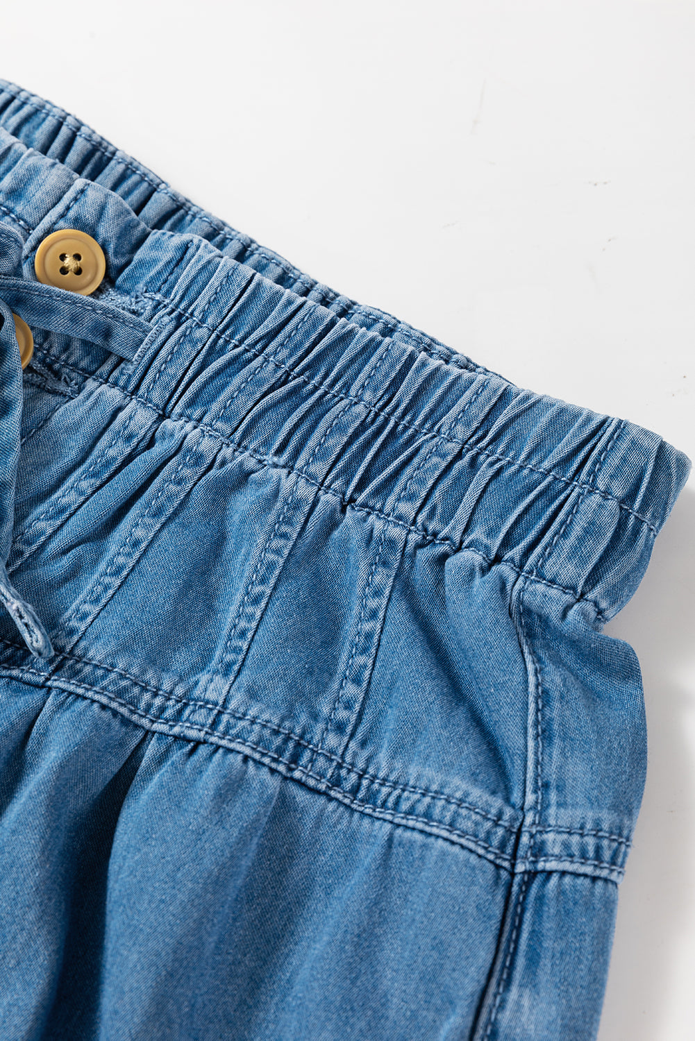 Dusk Blue Mineral Wash Button Fly Waist Wide Leg Jeans Jeans JT's Designer Fashion