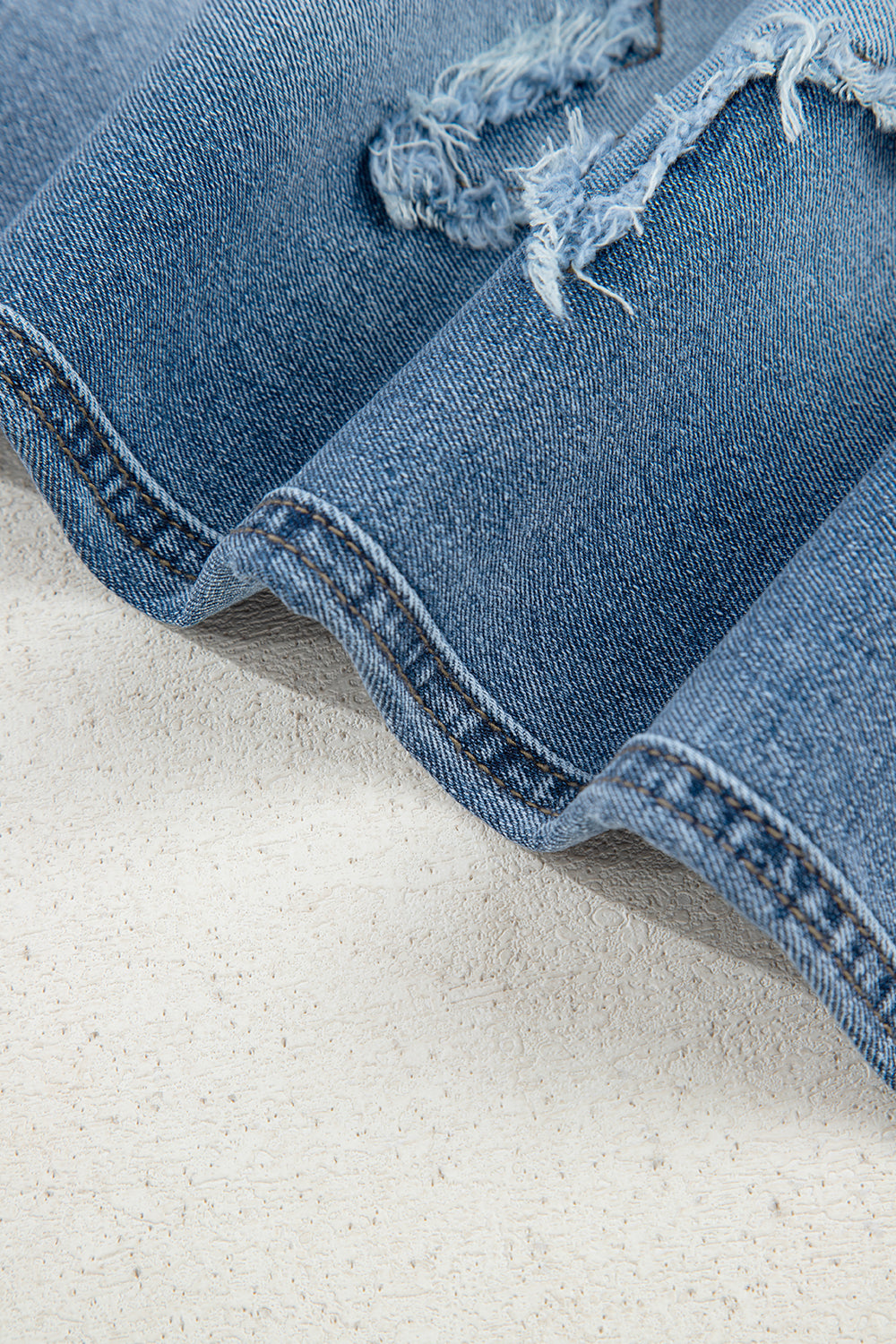 Stone Blue Star Patchwork Cropped Wide Leg High Waist Jeans Jeans JT's Designer Fashion