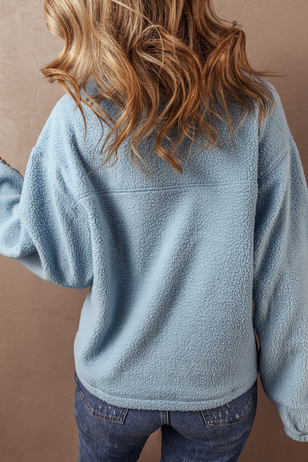 Myosotis Collared Zipper Drop Shoulder Fleece Sweatshirt Sweatshirts & Hoodies JT's Designer Fashion