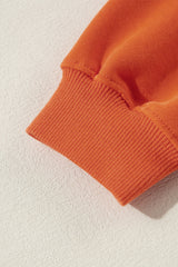 Orange Plain Drop Shoulder Crewneck Pullover Sweatshirt Sweatshirts & Hoodies JT's Designer Fashion