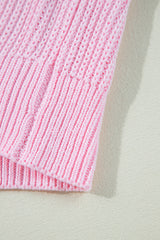 Pink Merry & Bright Pop Up Letter Waffle Knit Sweater Sweaters JT's Designer Fashion